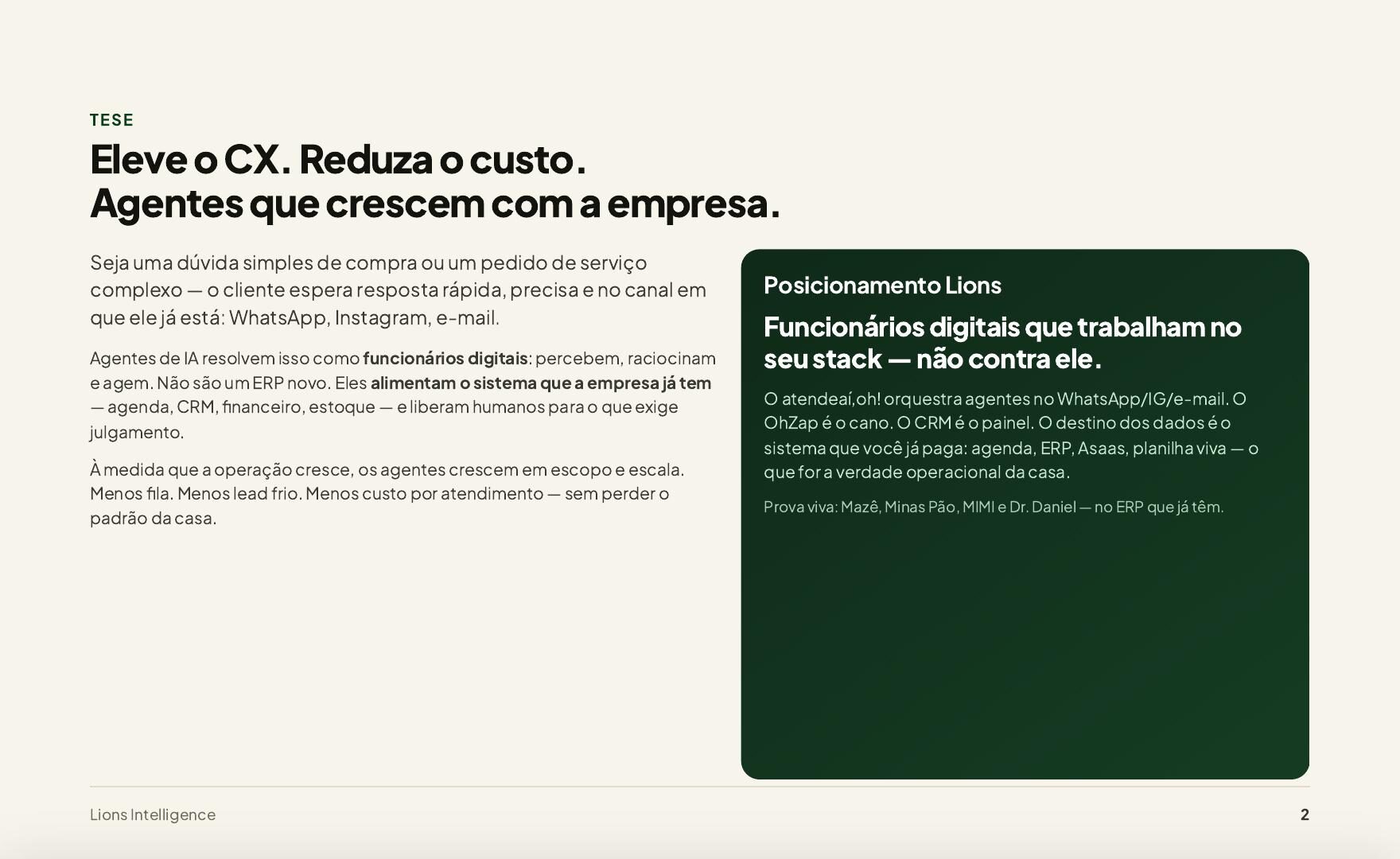 Ebook Lions — página 2: Por que agentes de IA