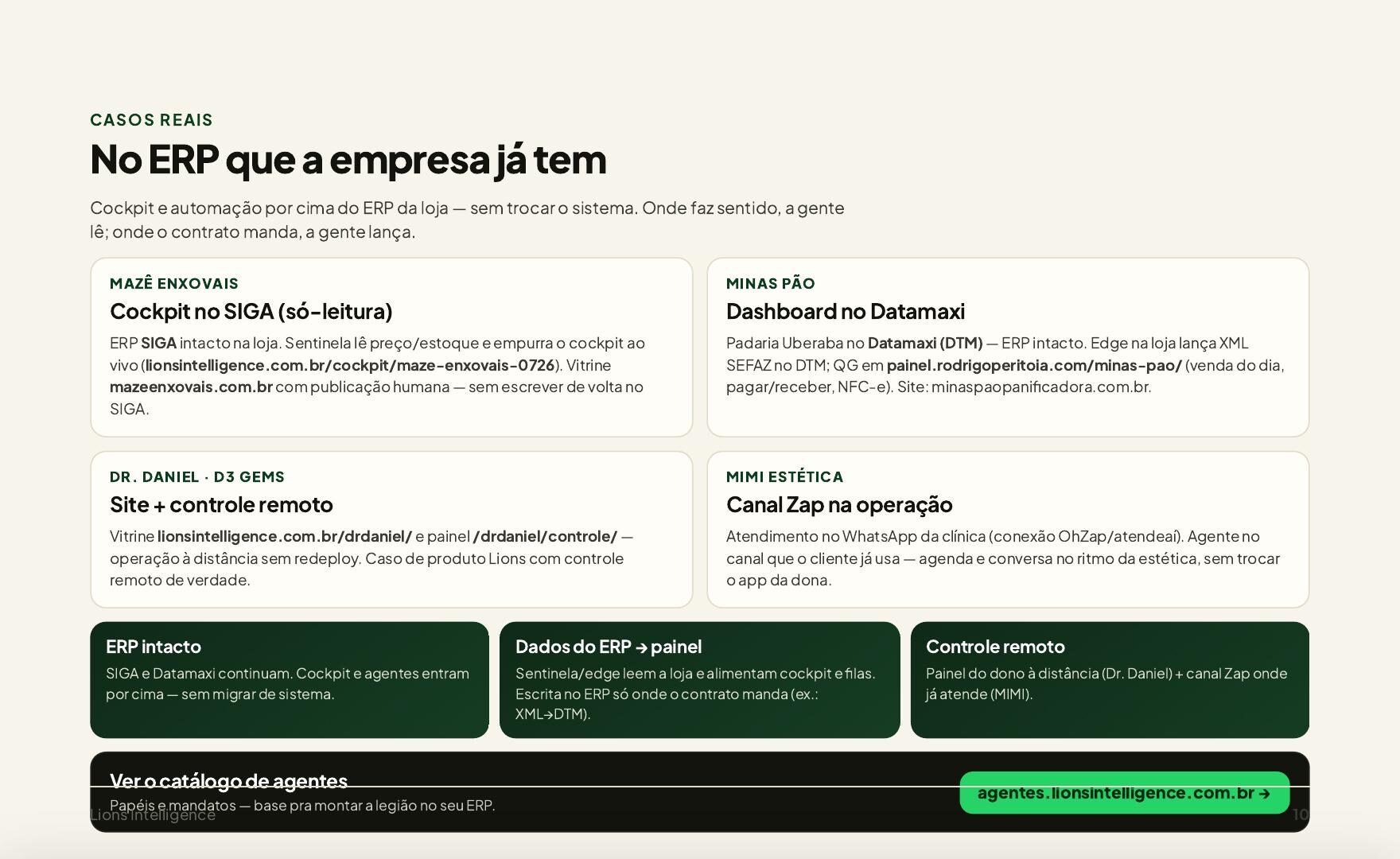 Ebook Lions — página 10: Casos reais