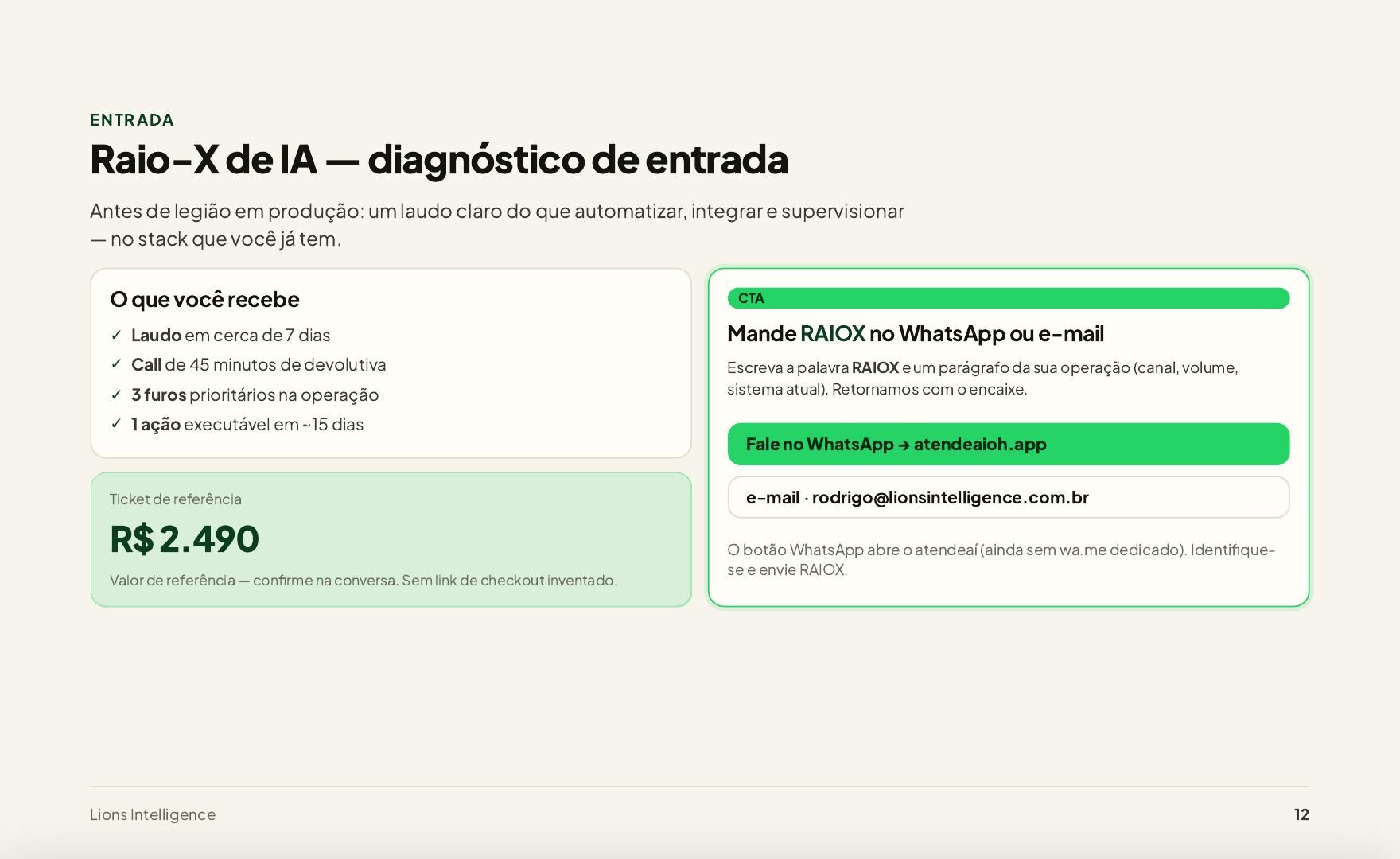 Ebook Lions — página 12: Próximo passo